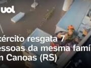 Exército resgata 7 pessoas da mesma família ilhadas em telhado; veja