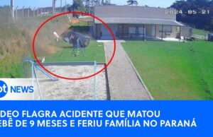 Vídeo flagra acidente que matou bebê de 9 meses e feriu família no Paraná