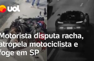 Motorista de carro de luxo disputa racha, atropela motociclista e foge em SP; veja