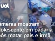 Adolescente que matou a família foi à padaria horas após o crime; vídeo mostra momento
