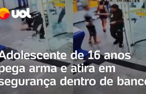Jovem pega arma e atira em segurança dentro de banco em São Paulo; veja