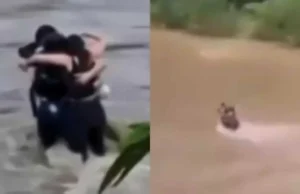 Vídeo mostra amigos se abraçando antes de serem arrastados por forte correnteza; veja