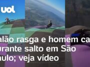 Balão rasga e paraquedista colombiano cai durante salto em Boituva em São Paulo; veja