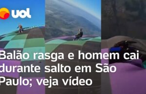 Balão rasga e paraquedista colombiano cai durante salto em Boituva em São Paulo; veja