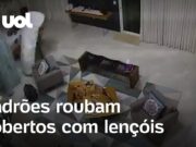 Ladrões se cobrem com lençóis e furtam TVs, videogame e joias