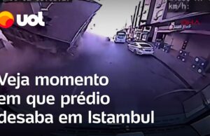 Veja momento em que prédio desaba em Istambul, na Turquia