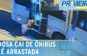 Idosa cai de ônibus ao descer e é arrastada pelo veículo no RN; veja
