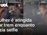 Mulher é atingida por trem enquanto fazia selfie em Uberaba (MG); veja