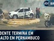 Acidente de trânsito termina em assalto em Pernambuco; veja ação