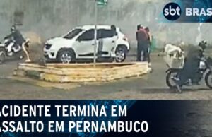 Acidente de trânsito termina em assalto em Pernambuco; veja ação