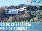 Novas imagens mostram avião monomotor pousando em rodovia de SP; veja