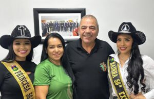 Rainha e princesa do Rodeio de Cuiabá visitam presidente do Sindicato Rural; veja vídeo