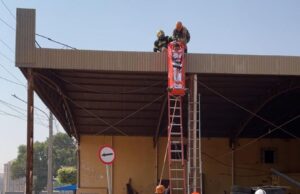 Trabalhador fica ferido após sofrer descarga elétrica durante pintura