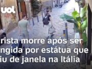 Turista morre após atingida por estátua que caiu de janela na Itália; veja