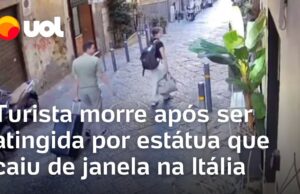 Turista morre após atingida por estátua que caiu de janela na Itália; veja