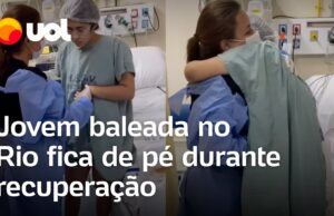 Adolescente baleada após pai entrar por engano na Maré fica de pé durante recuperação