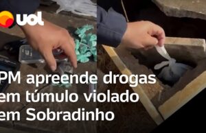Polícia apreende drogas dentro de túmulo violado em cemitério em Brasília; veja