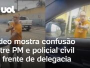 Policial civil atira em carro de PM durante discussão na porta de delegacia; veja