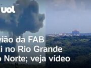 Avião caça da FAB cai na Grande Natal; vídeos mostram momento da queda e explosão