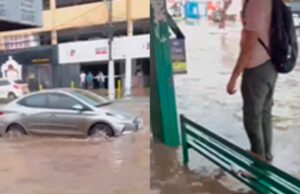 Vídeo – Chuva deixa avenida alagada e derruba árvores em Cuiabá