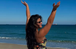 Giulia Costa, filha de Flávia Alessandra curte praia em Miami declara: ‘my happy place!’