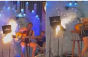 Notebook explode durante show e assusta cantora e público no Ceará; veja