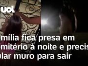 Família fica presa em cemitério na véspera de Finados e precisa pular muro; veja