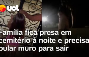 Família fica presa em cemitério na véspera de Finados e precisa pular muro; veja