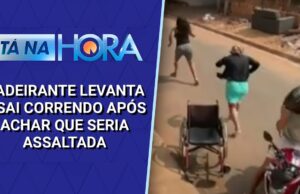 Flagrante: idosa levanta de cadeira de rodas após achar que seria assaltada