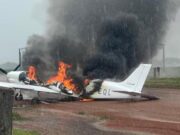Piloto incendeia avião carregado com drogas em MT