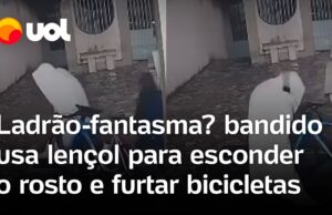 Ladrão usa lençol para esconder o rosto e furtar bicicletas de uma casa no Rio de Janeiro; veja