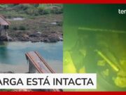 Imagens mostram caminhões submersos em rio após queda de ponte no Tocantins