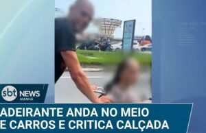 Cadeirante é empurrada entre veículos e critica calçada no litoral de SP; veja