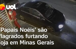 Criminosos fantasiados de Papai Noel furtam loja de eletrônicos em Minas Gerais; veja