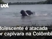 Capivara ataca adolescente em lago e dá mordida até na cabeça; veja