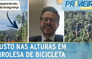 Sem cabo: Ortopedista enfrenta susto em tirolesa de bicicleta no RJ