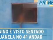 Menino de três anos é flagrado sentado na janela de apartamento no Amapá