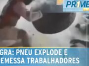 Explosão de pneu deixa trabalhadores de borracharia feridos no Ceará; veja