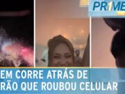 Pânico na virada: assalto é registrado ao vivo em celular de moradora