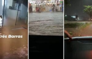 Vídeo – Chuva em Cuiabá causa alagamentos, transtornos no trânsito e invade residências