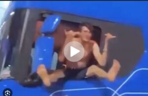 Caminhoneiro é flagrado com pés e mãos para fora enquanto dirige carreta; veja