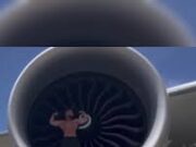 Influencer e fisiculturista choca ao fazer flexões em motor de avião em movimento