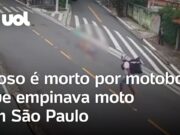 Motociclista empina moto, atropela e mata idoso de 88 anos na faixa de pedestre