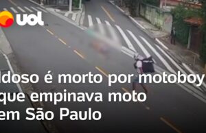 Motociclista empina moto, atropela e mata idoso de 88 anos na faixa de pedestre