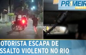 Motorista escapa de criminosos armados em motos no Rio; veja
