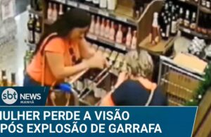 Mulher perde parte da visão após explosão de garrafa de vinho em mercado; veja