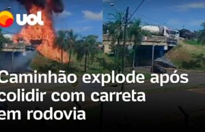 Caminhão-tanque explode após colidir com carreta em rodovia no Paraná; veja
