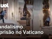 Homem é preso ao subir em altar e chutar candelabro de R$ 180 mil no Vaticano