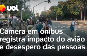 Avião cai em São Paulo: câmera de ônibus atingido mostra pessoas fugindo e gritos