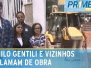 Danilo Gentili fica trancado fora de casa e reclama de obra em rua; veja